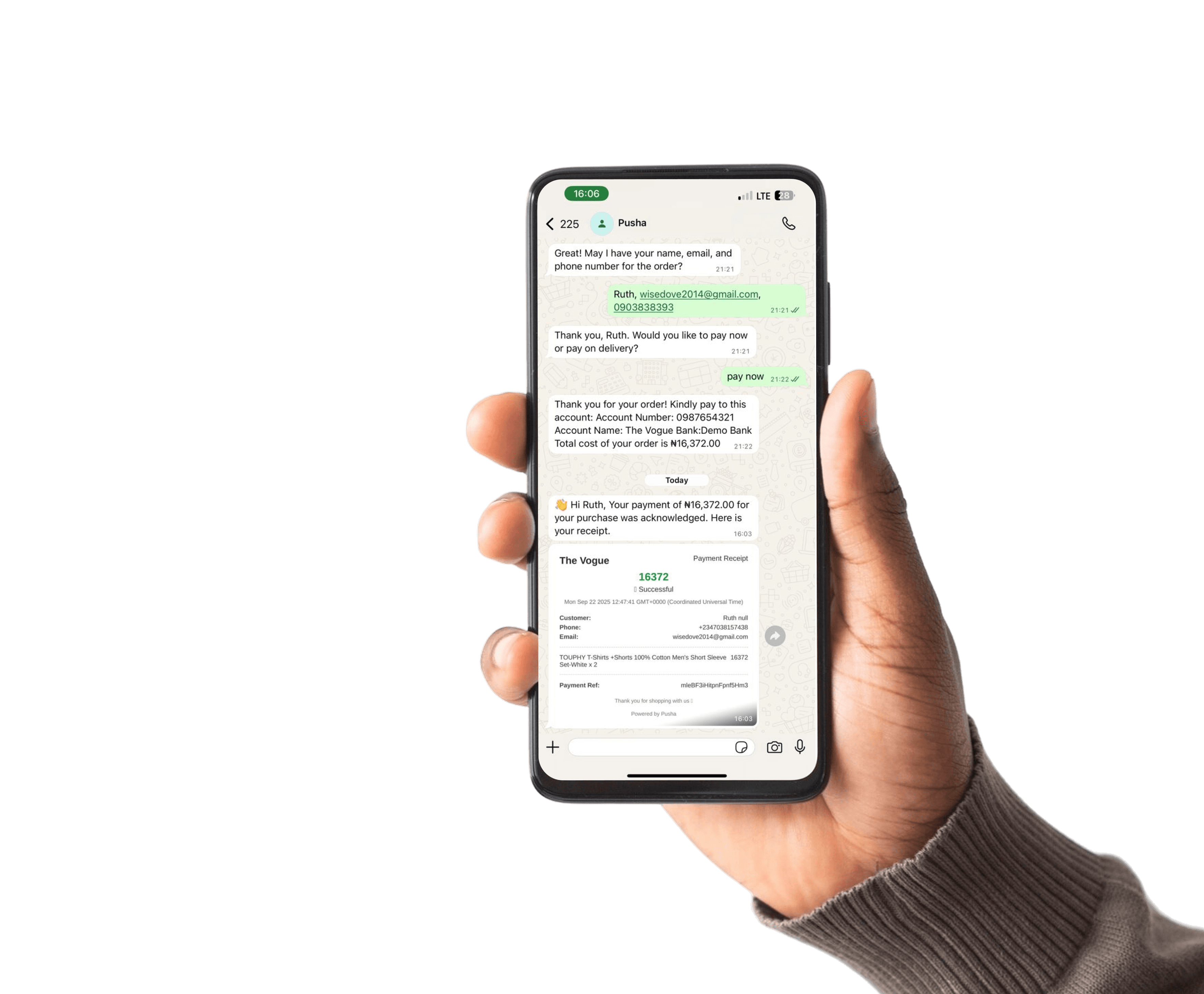 Pusha sales tracking dashboard on mobile